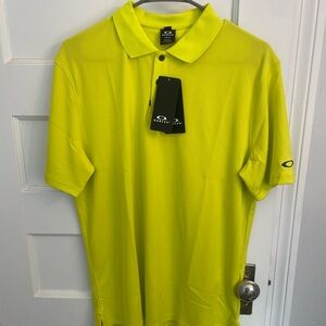 Oakley Yellow Performance Golf Shirt NWT